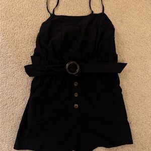 Black Romper with Belt